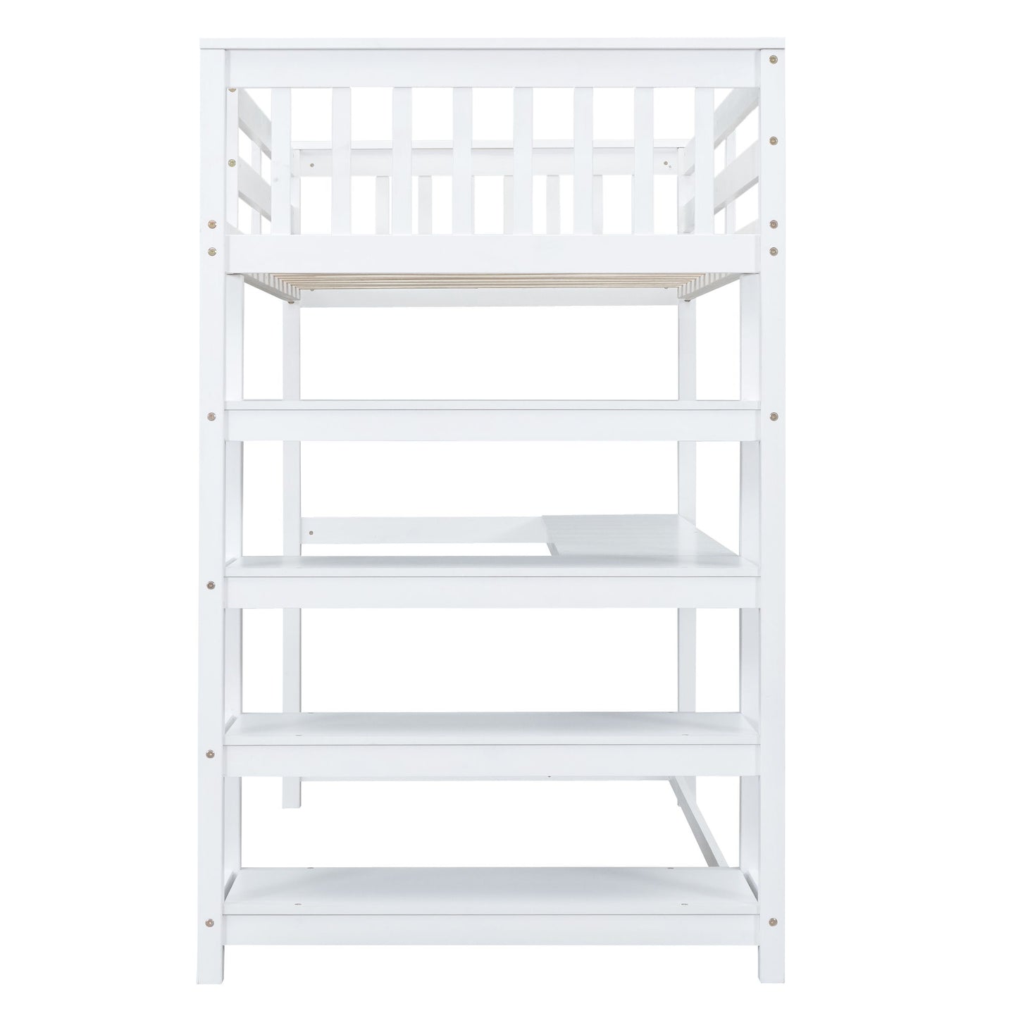 Loft Bed With Storage Shelves And Under Bed Desk - The Sleep Loft - Online Mattress Showroom NYC