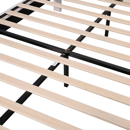 Upholstered Platform Bed With Flower Pattern Velvet Headboard - The Sleep Loft - Online Mattress Showroom NYC