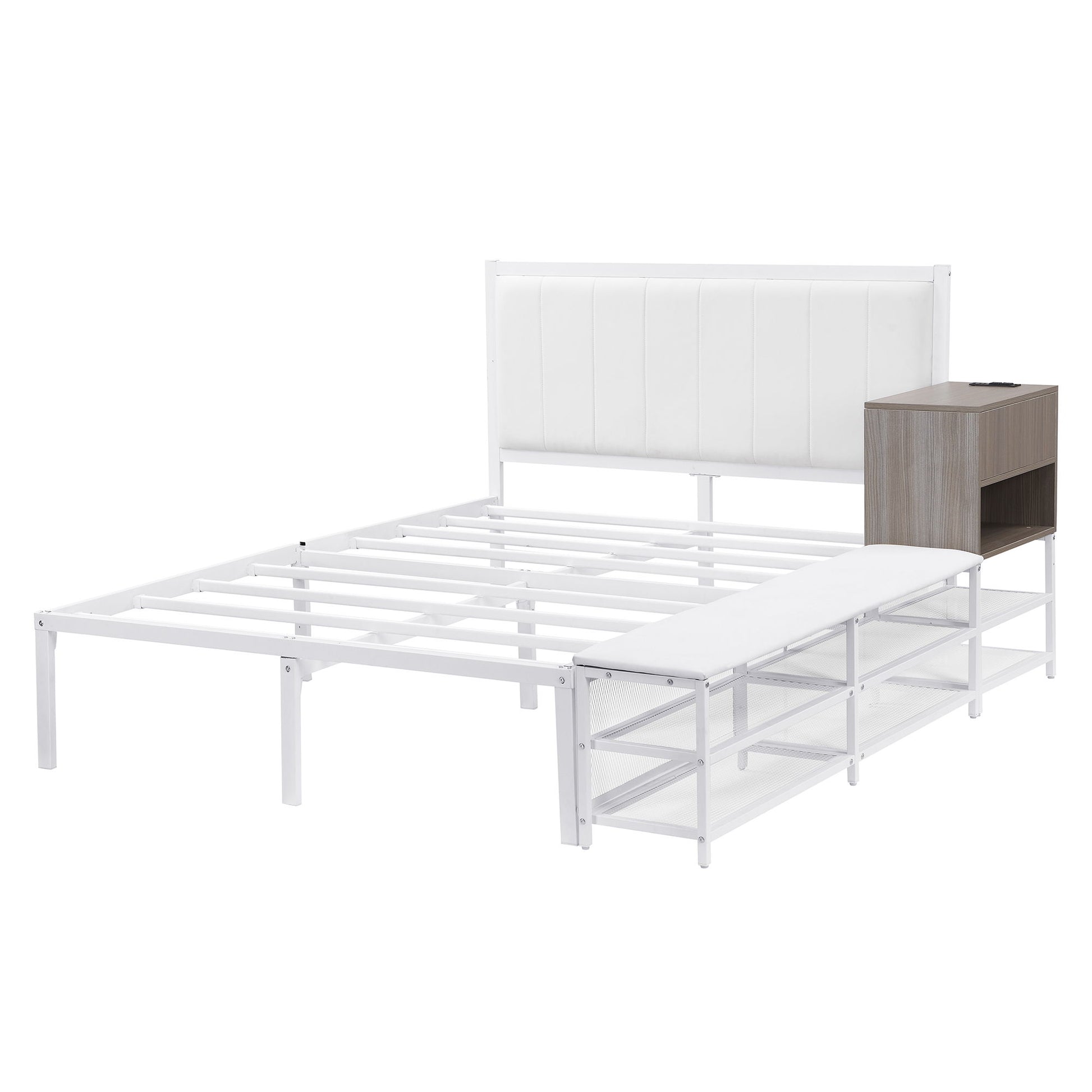 Platform Bed With 2 Tier Storage Shelves, Storage Cabinet - The Sleep Loft - Online Mattress Showroom NYC