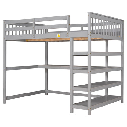 Loft Bed With Storage Shelves And Under Bed Desk - The Sleep Loft - Online Mattress Showroom NYC
