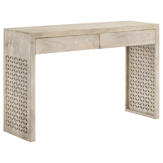 Rickman 2-drawer Wood Entryway Console Table White Washed - The Sleep Loft - Online Mattress Showroom NYC