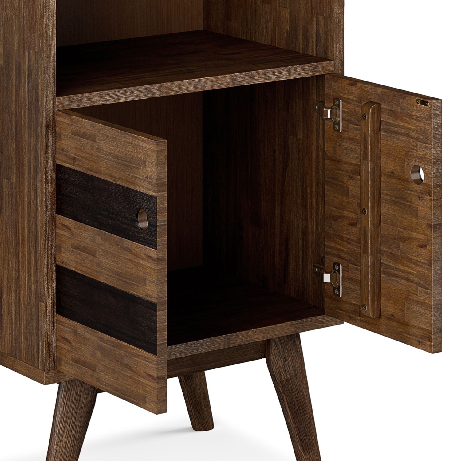 Clarkson - Bookcase With Storage - Rustic Natural Aged Brown - The Sleep Loft - Online Mattress Showroom NYC