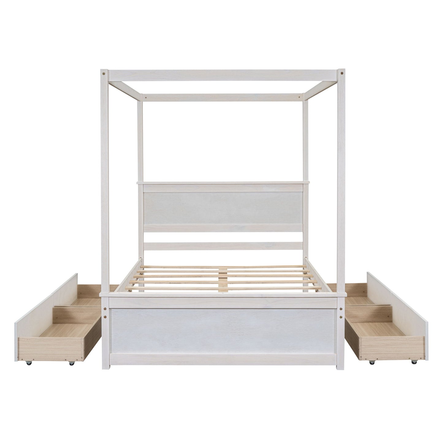 Canopy Platform Bed With Drawers, Support Slats, No Box Spring Needed - The Sleep Loft - Online Mattress Showroom NYC