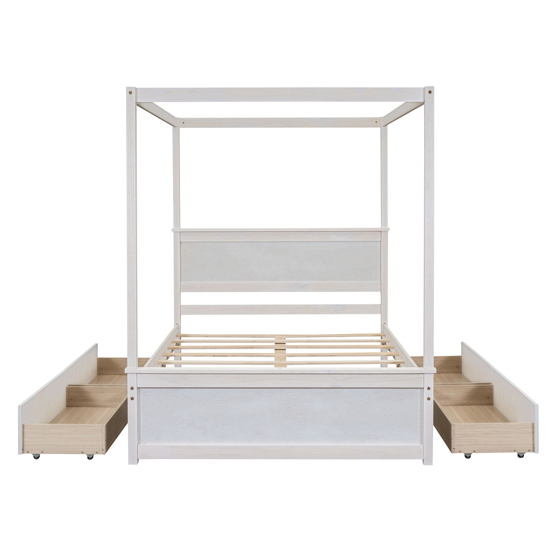 Canopy Platform Bed With Drawers, Support Slats, No Box Spring Needed - The Sleep Loft - Online Mattress Showroom NYC