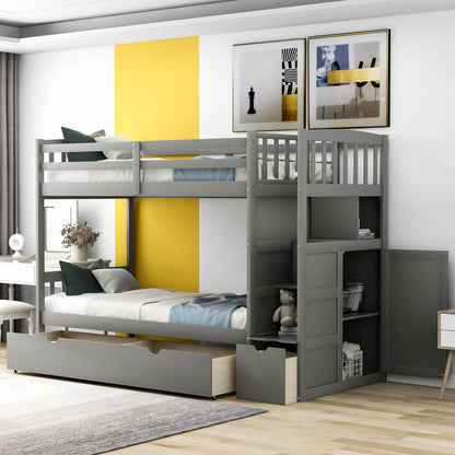 Bunk Bed, Convertible Bottom Bed, Storage Shelves And Drawers - The Sleep Loft - Online Mattress Showroom NYC