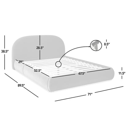 Archie Puffy Grounded - Upholstered Platform Bed - The Sleep Loft - Online Mattress Showroom NYC