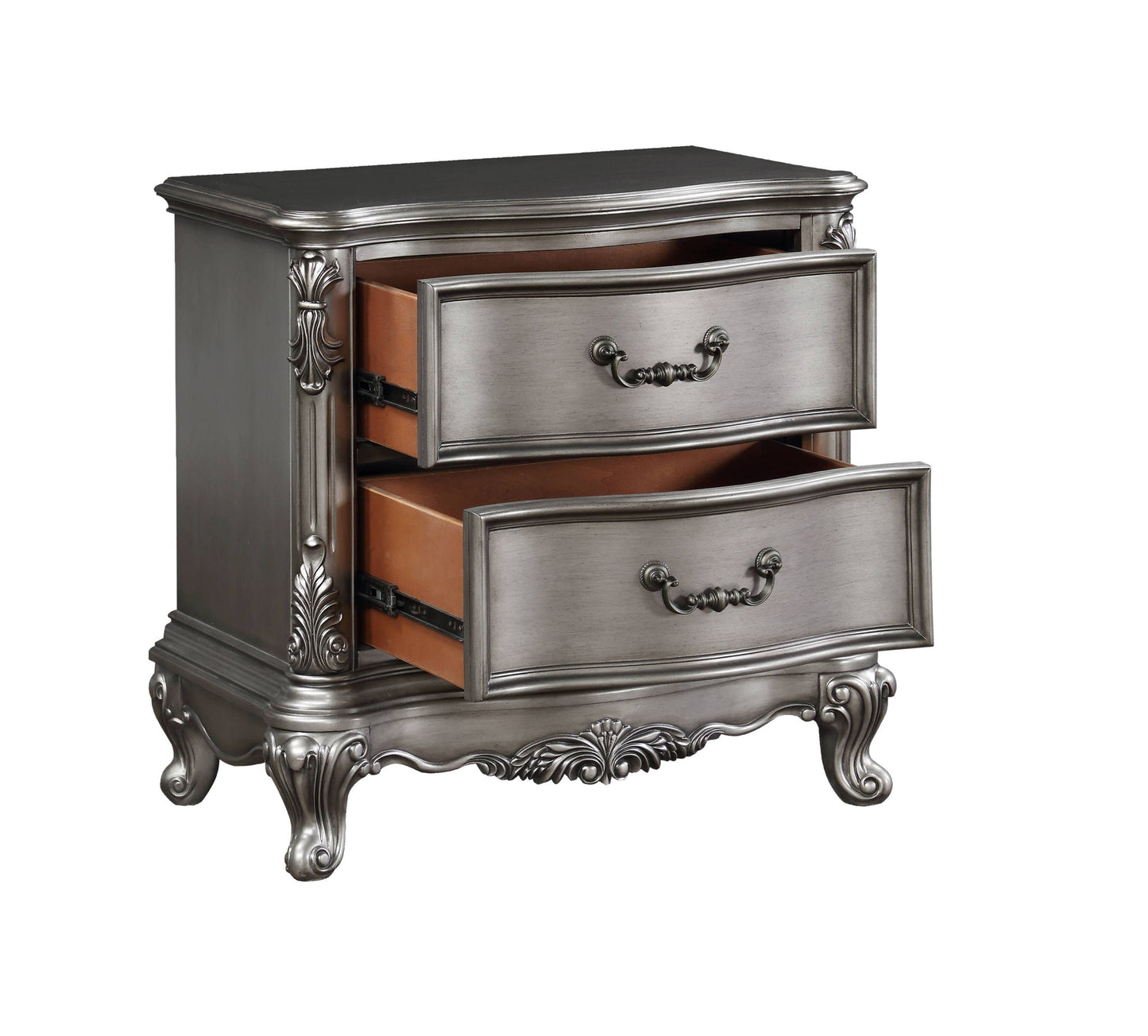 Ariadne - Nightstand - Antique Silver - The Sleep Loft - Online Mattress Showroom NYC