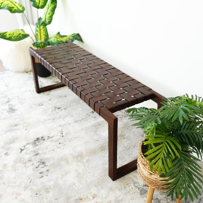 Christina - Bench - Cognac / Dark Brown / Tan - The Sleep Loft - Online Mattress Showroom NYC