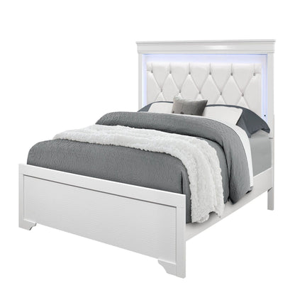 Shaker - Bed With LED Lighting And Crystal Inspired Tufted Headboard - The Sleep Loft - Online Mattress Showroom NYC