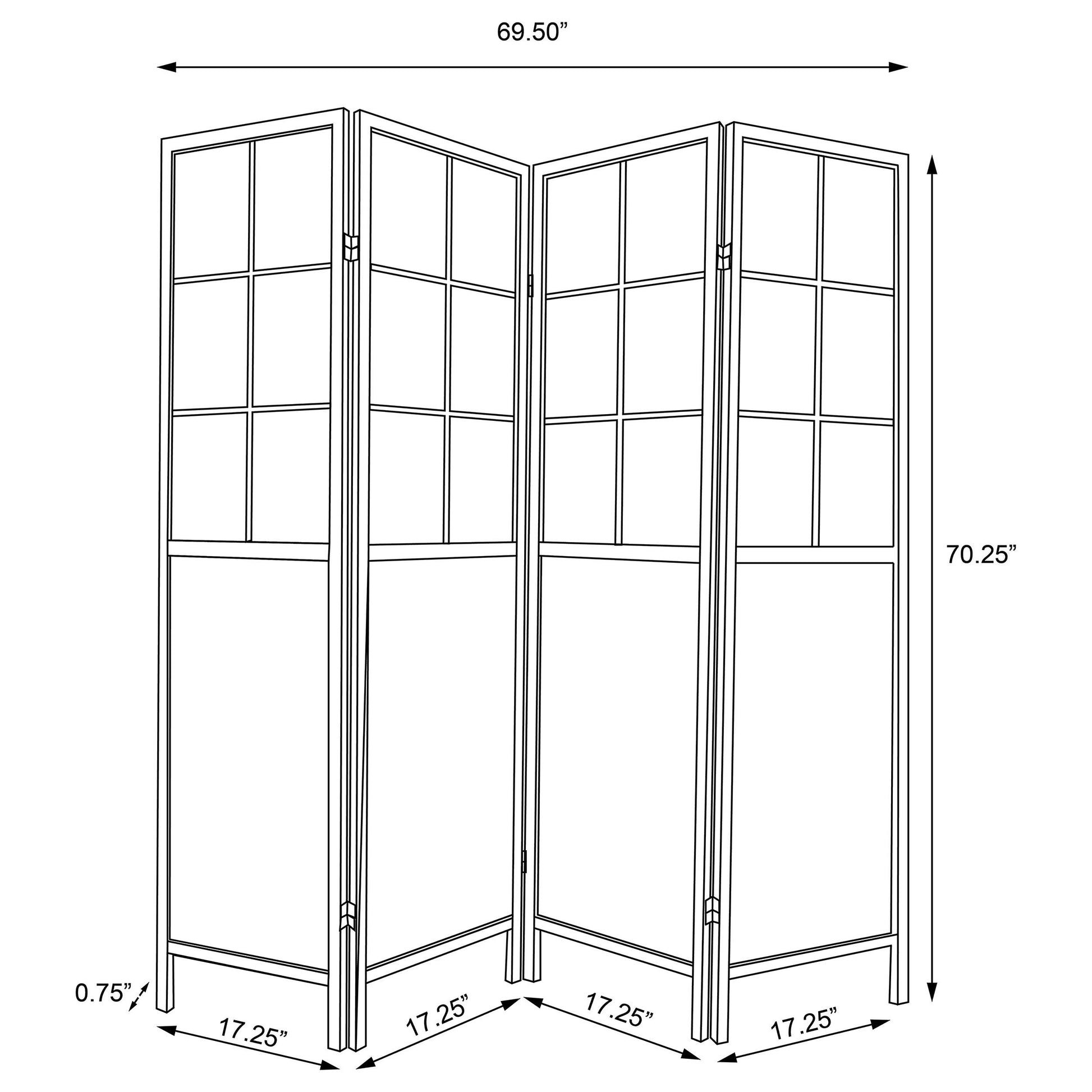 Edwards 4-Panel Room Divider Folding Shoji Screen Natural