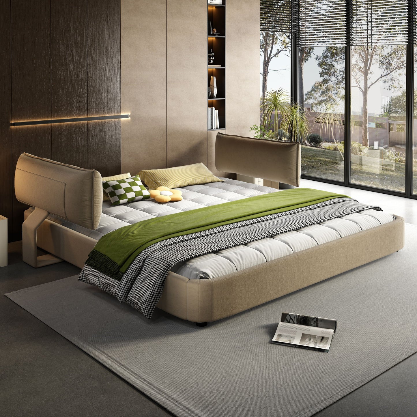 Cloud Bed Frame With Oversized Padded Movable Headboard - The Sleep Loft - Online Mattress Showroom NYC