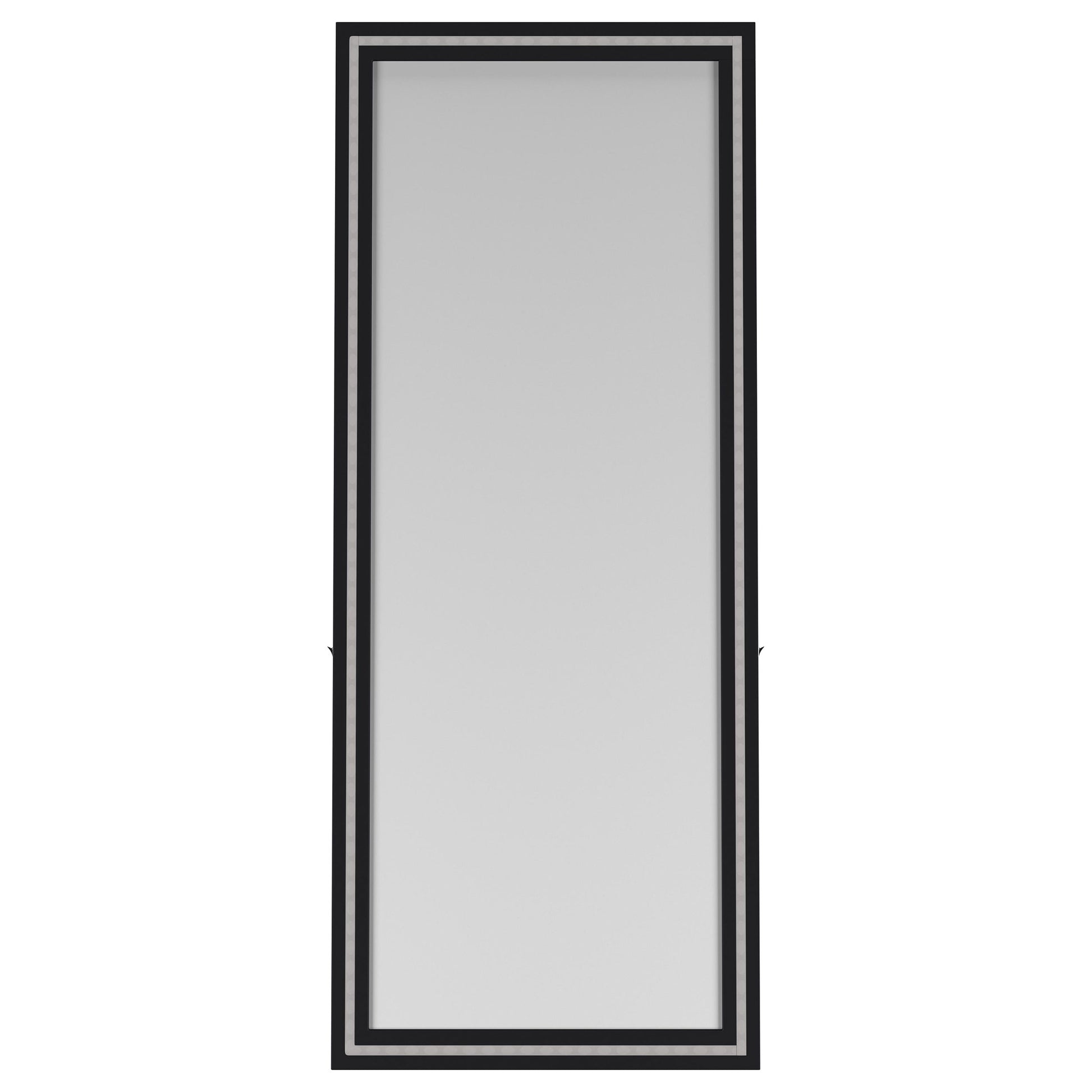 Windrose 28 x 67 Inch Tempered LED Standing Mirror Black