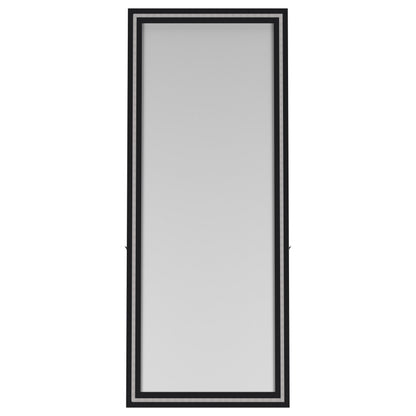 Windrose 28 x 67 Inch Tempered LED Standing Mirror Black