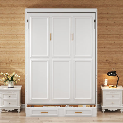 Full Size Murphy Bed With 2 Drawers - Beige - The Sleep Loft - Online Mattress Showroom NYC