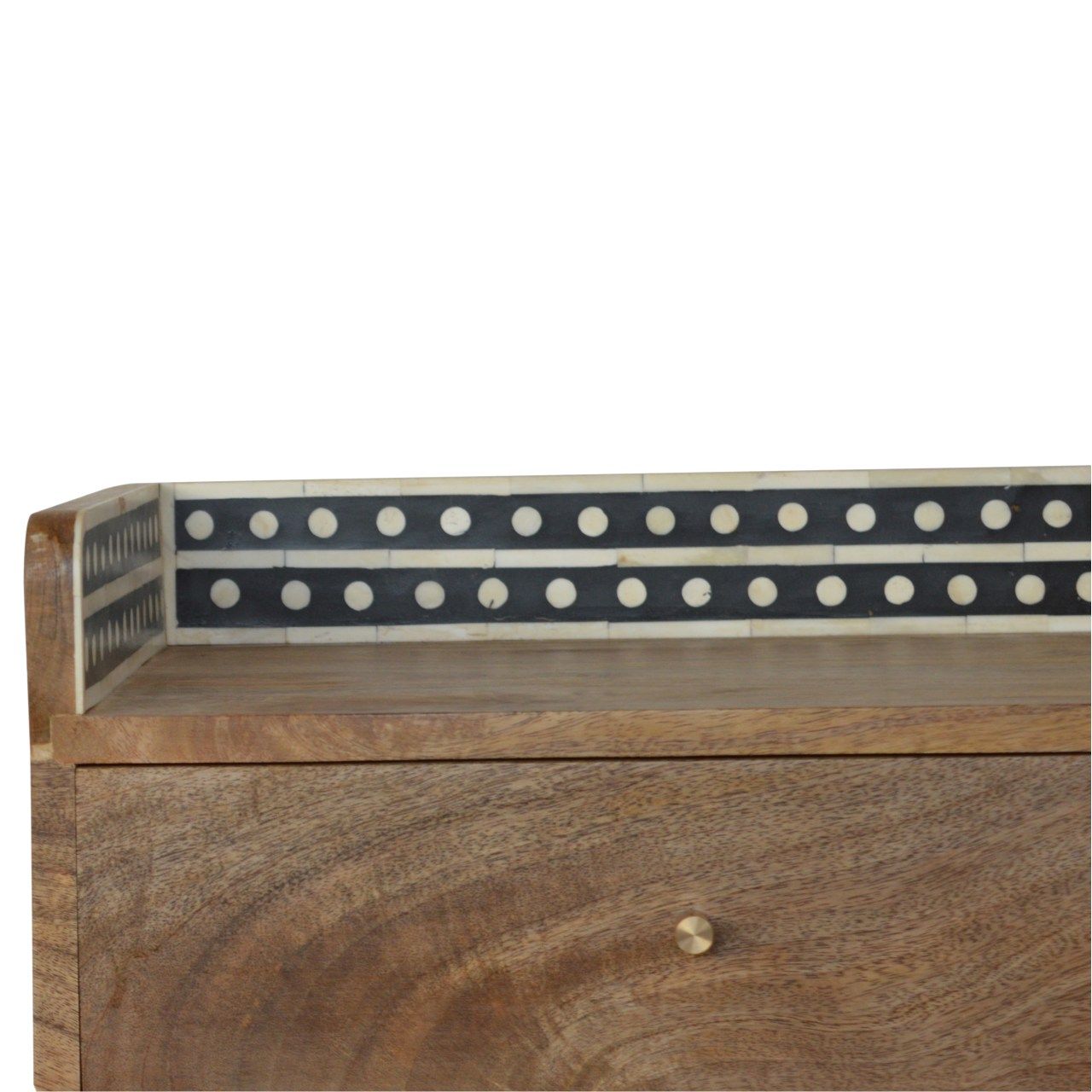 Inlay Bone Gallery Back Nightstand - Brown - The Sleep Loft - Online Mattress Showroom NYC