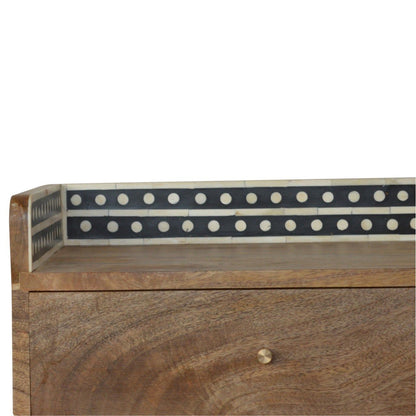 Inlay Bone Gallery Back Nightstand - Brown - The Sleep Loft - Online Mattress Showroom NYC