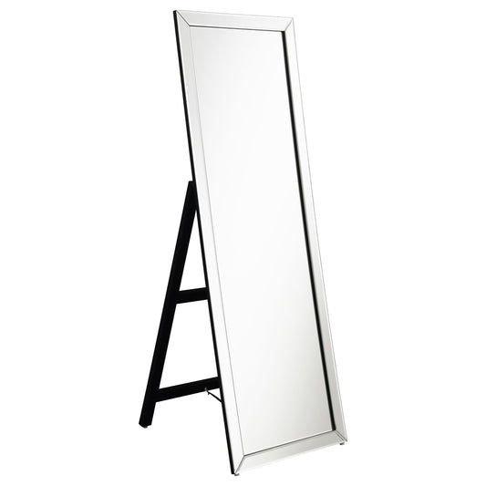Soline 22 x 61 Inch Framed Standing Floor Mirror Silver - The Sleep Loft - Online Mattress Showroom NYC