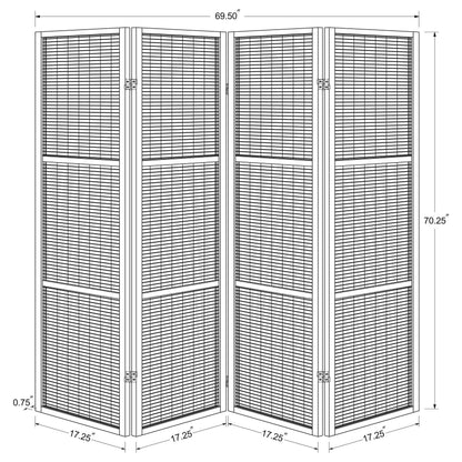 Browning 4-panel Bamboo Room Divider Folding Screen Walnut