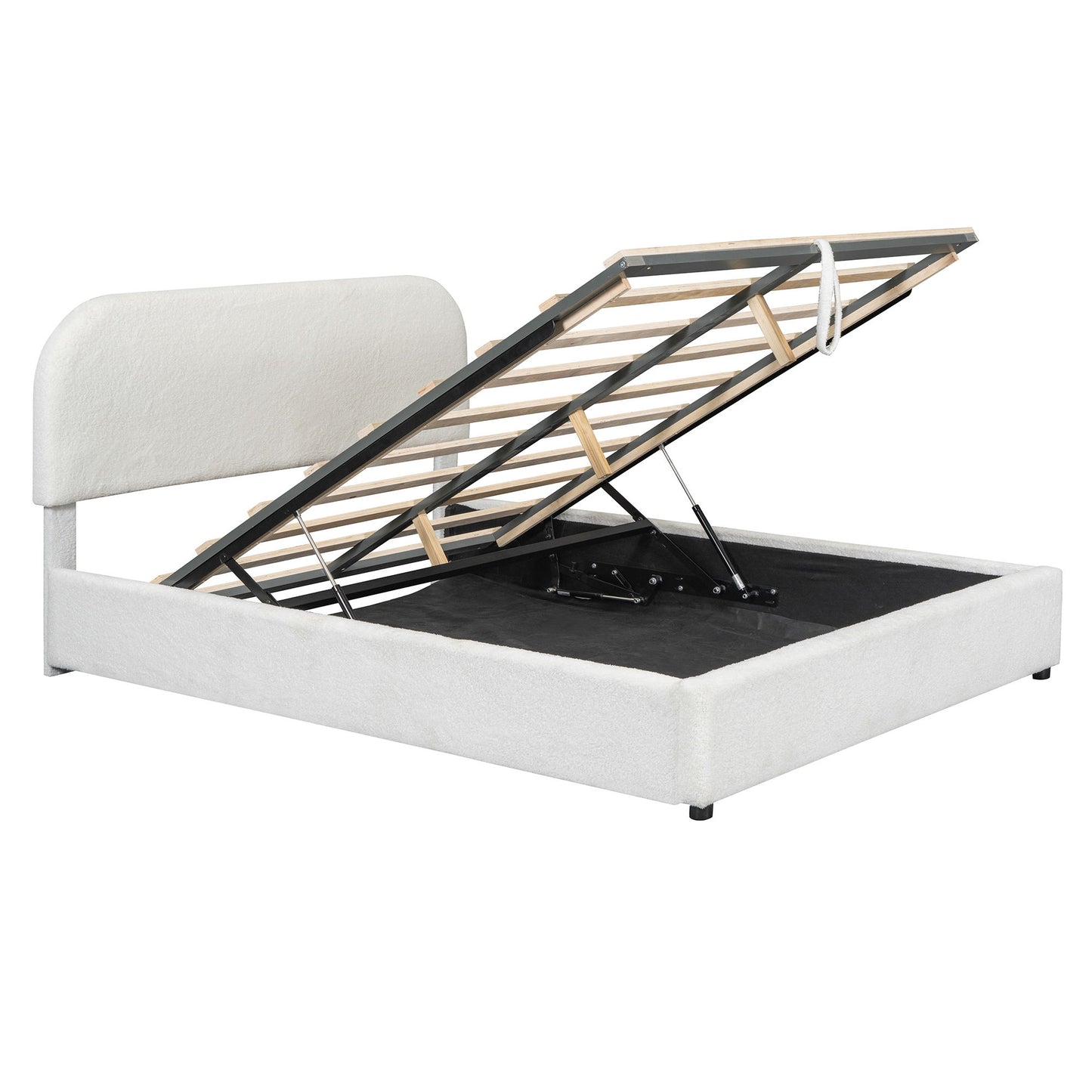 Upholstered Platform Bed With Hydraulic Storage System - The Sleep Loft - Online Mattress Showroom NYC