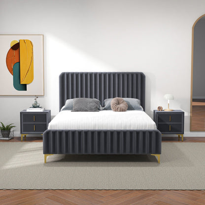 Bethany - Queen Upholstered Platform Bed - Gray - The Sleep Loft - Online Mattress Showroom NYC