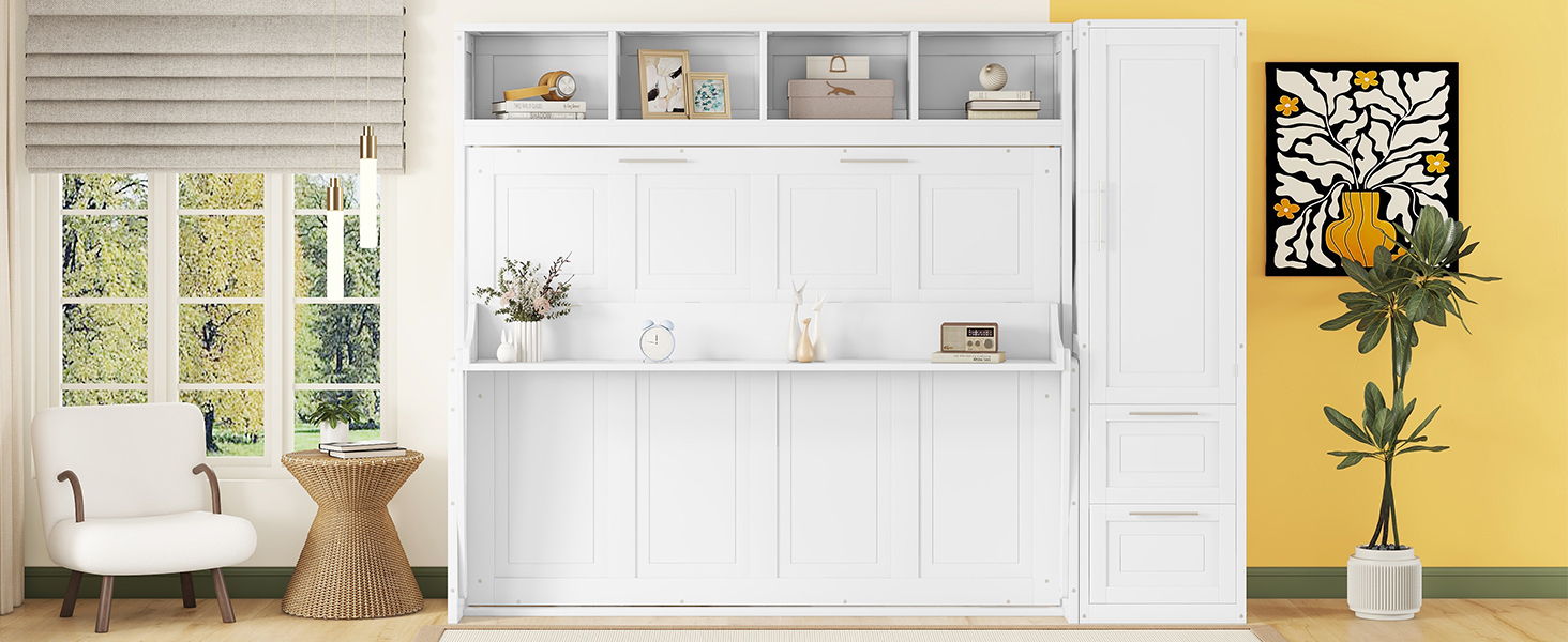 Murphy Wall Bed With Closet And Drawers - The Sleep Loft - Online Mattress Showroom NYC