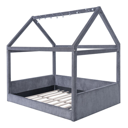 Upholstered House Style Daybed With LED Light Strips - The Sleep Loft - Online Mattress Showroom NYC