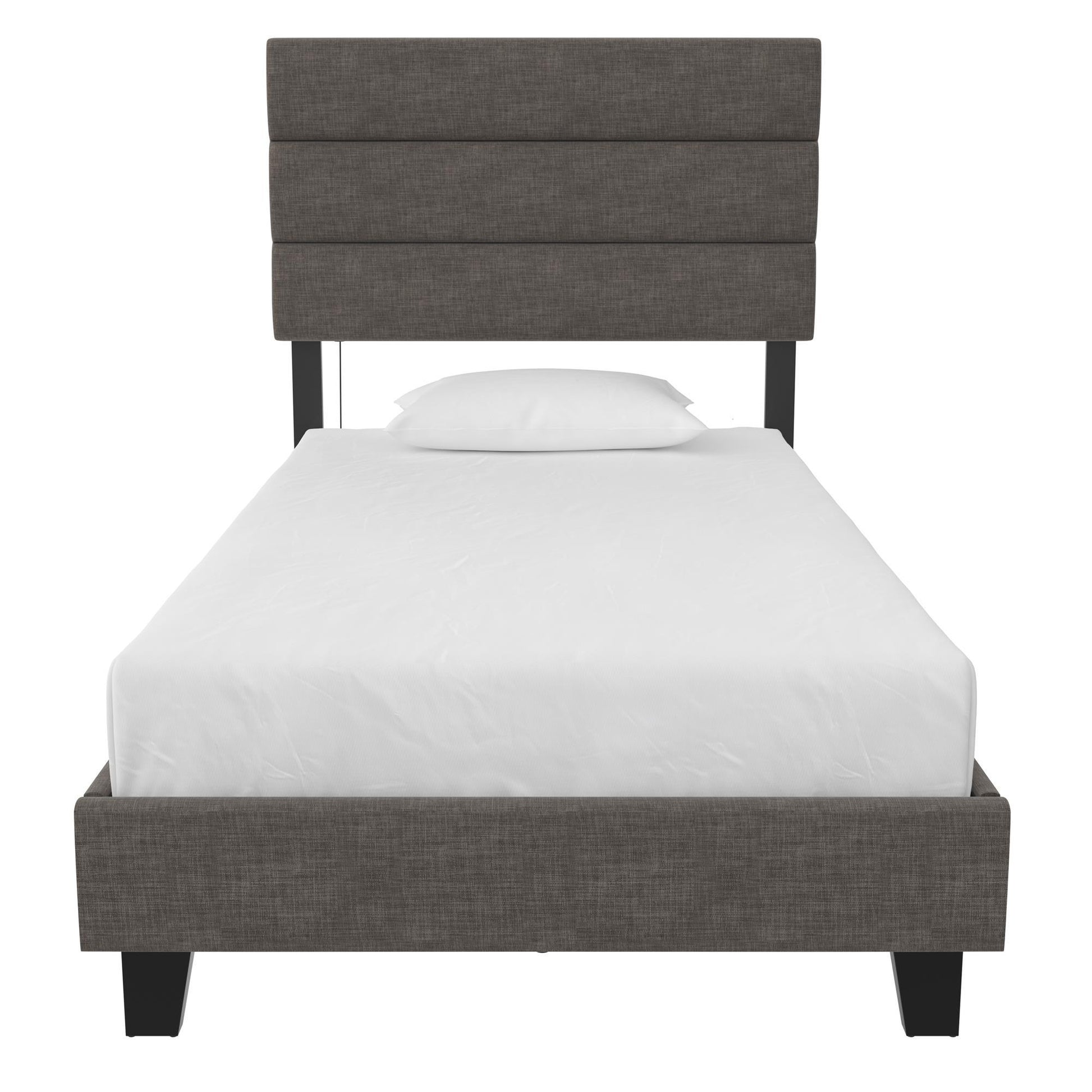 Paloma - Twin Bed With Dual USB Port - Linen - The Sleep Loft - Online Mattress Showroom NYC