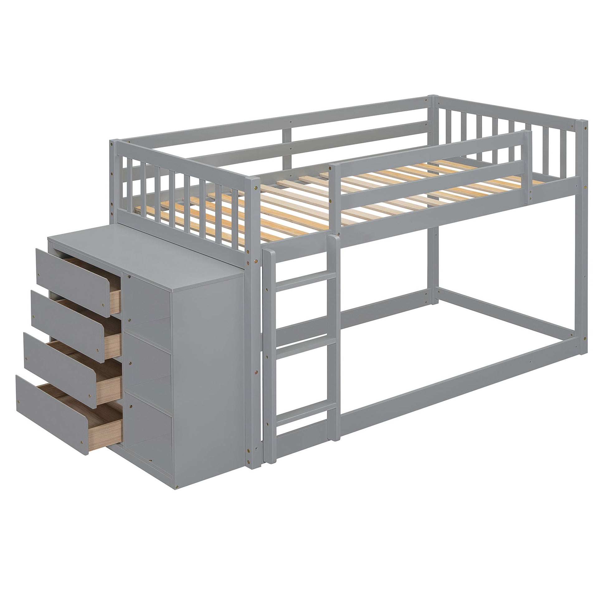 Bunk Bed With 4 Drawers And 3 Shelves - The Sleep Loft - Online Mattress Showroom NYC