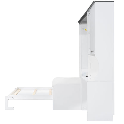 Multi Functional Murphy Bed With Sofa, Desk, And Storage Cabinet, Queen Size - White - The Sleep Loft - Online Mattress Showroom NYC