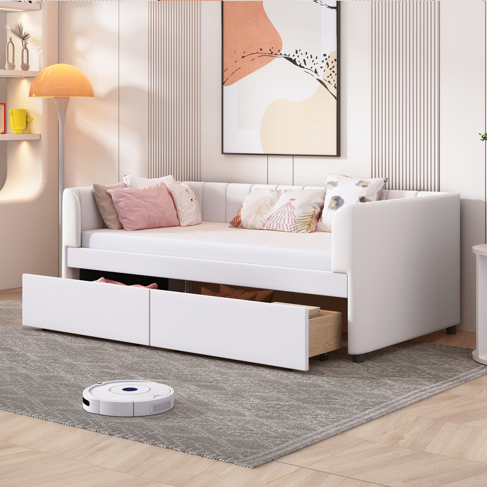Upholstered Daybed With Ergonomic Design Backrest - The Sleep Loft - Online Mattress Showroom NYC