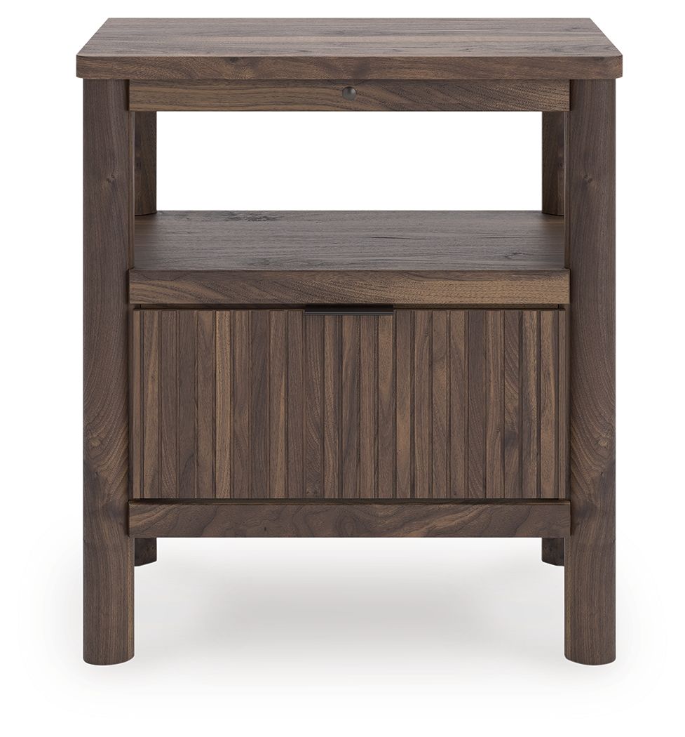 Pamytta - One Drawer Night Stand - Brown - The Sleep Loft - Online Mattress Showroom NYC