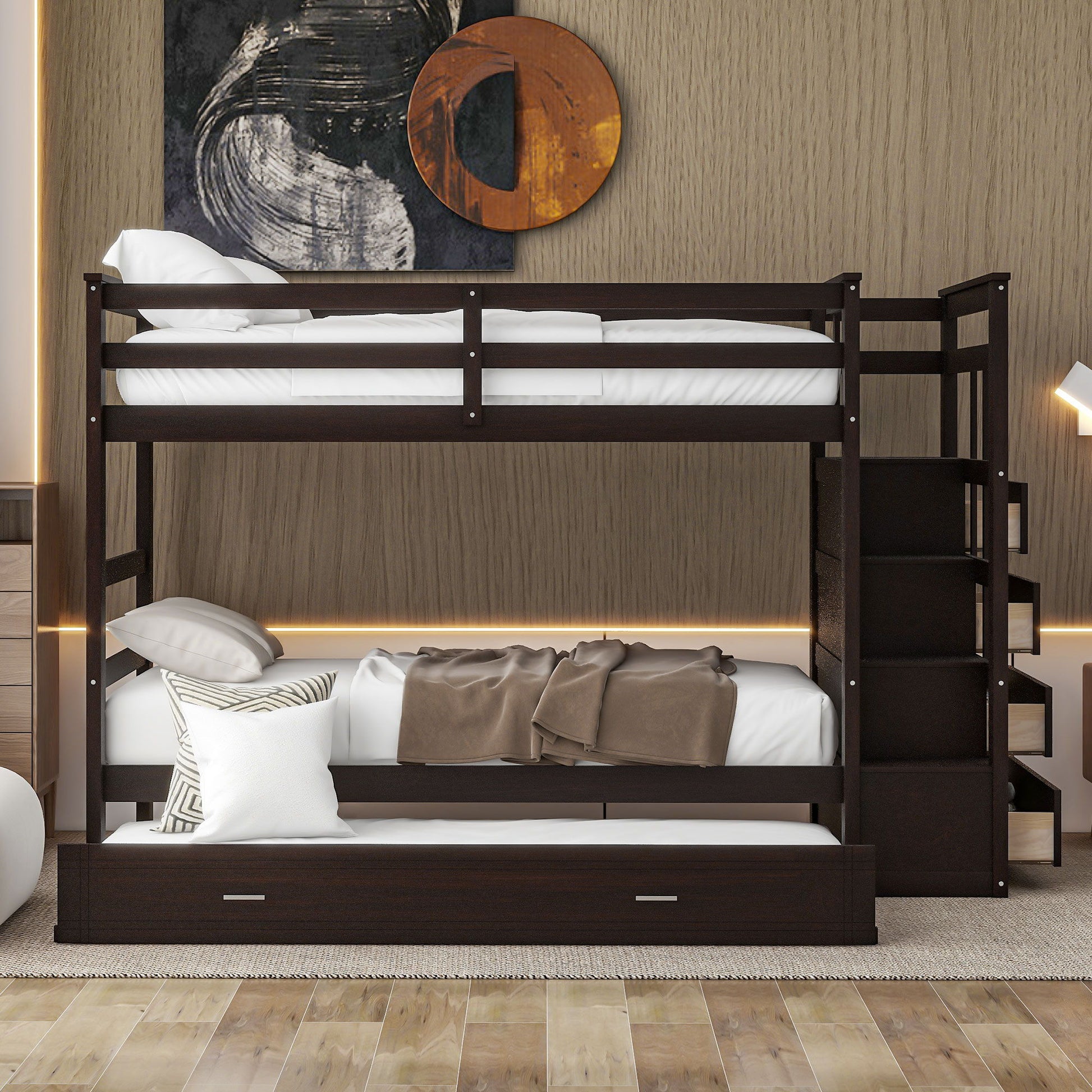 Bunk Bed With Trundle And Staircase - The Sleep Loft - Online Mattress Showroom NYC