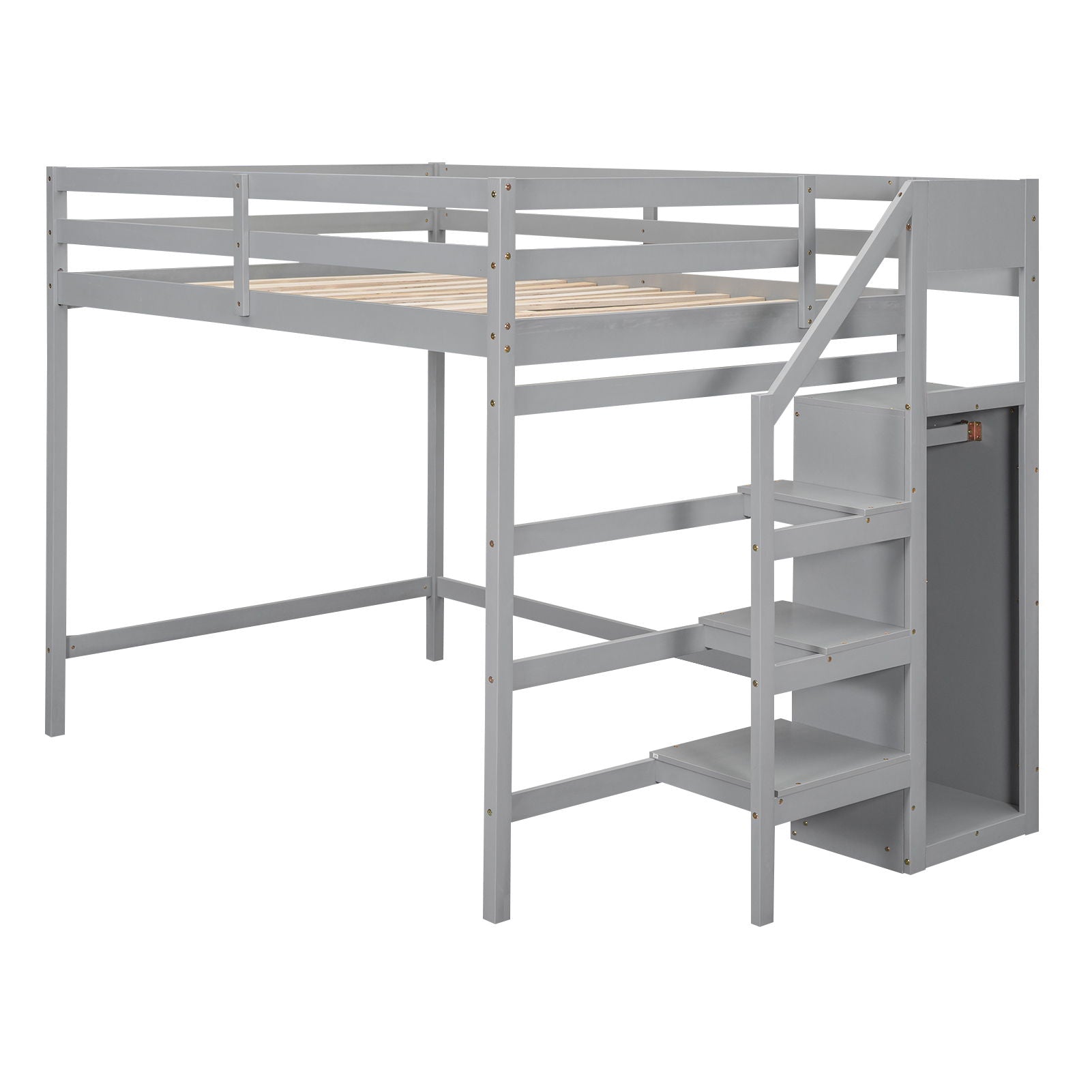 Loft Bed With Built In Storage Wardrobe And Staircase - The Sleep Loft - Online Mattress Showroom NYC