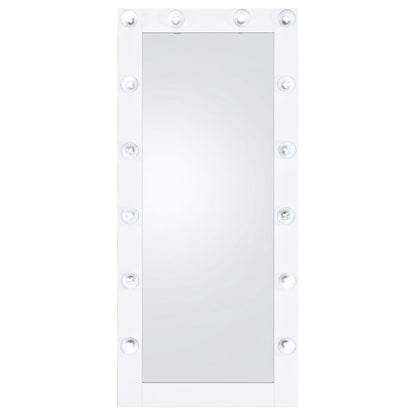 Zayan 32 x 71 Inch Floor Mirror LED Lighting White Gloss