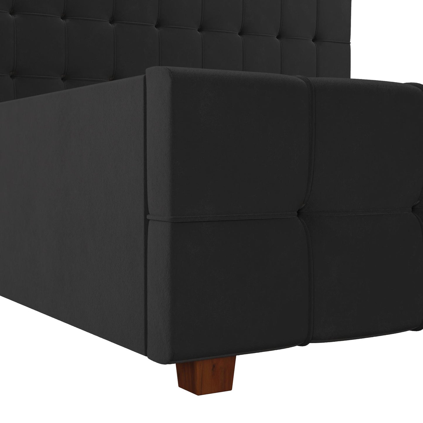 King Upholstered Bed With Storage - Black