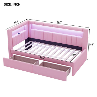 Upholstered Platform Bed With USB Ports And LED Belt - The Sleep Loft - Online Mattress Showroom NYC