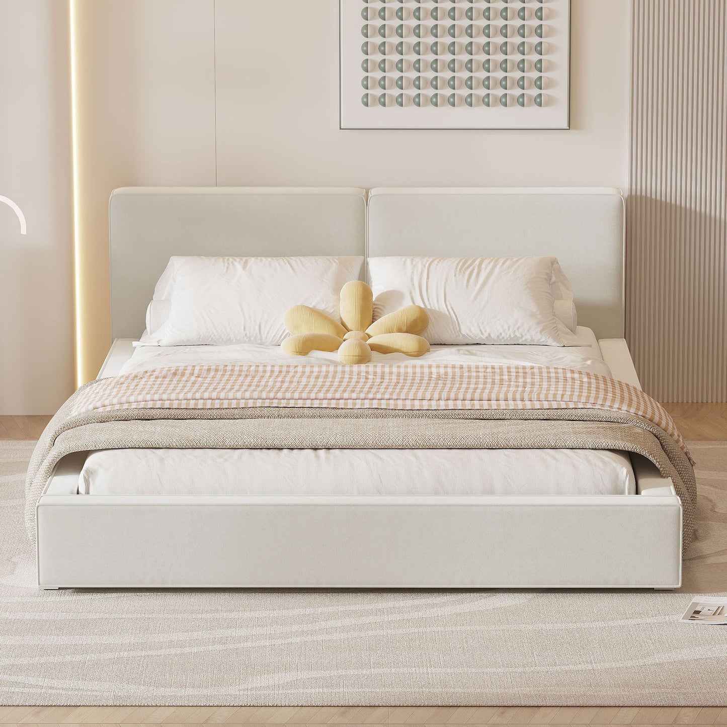 Upholstered Platform Bed, Grounded Bed With Solid Frame - The Sleep Loft - Online Mattress Showroom NYC