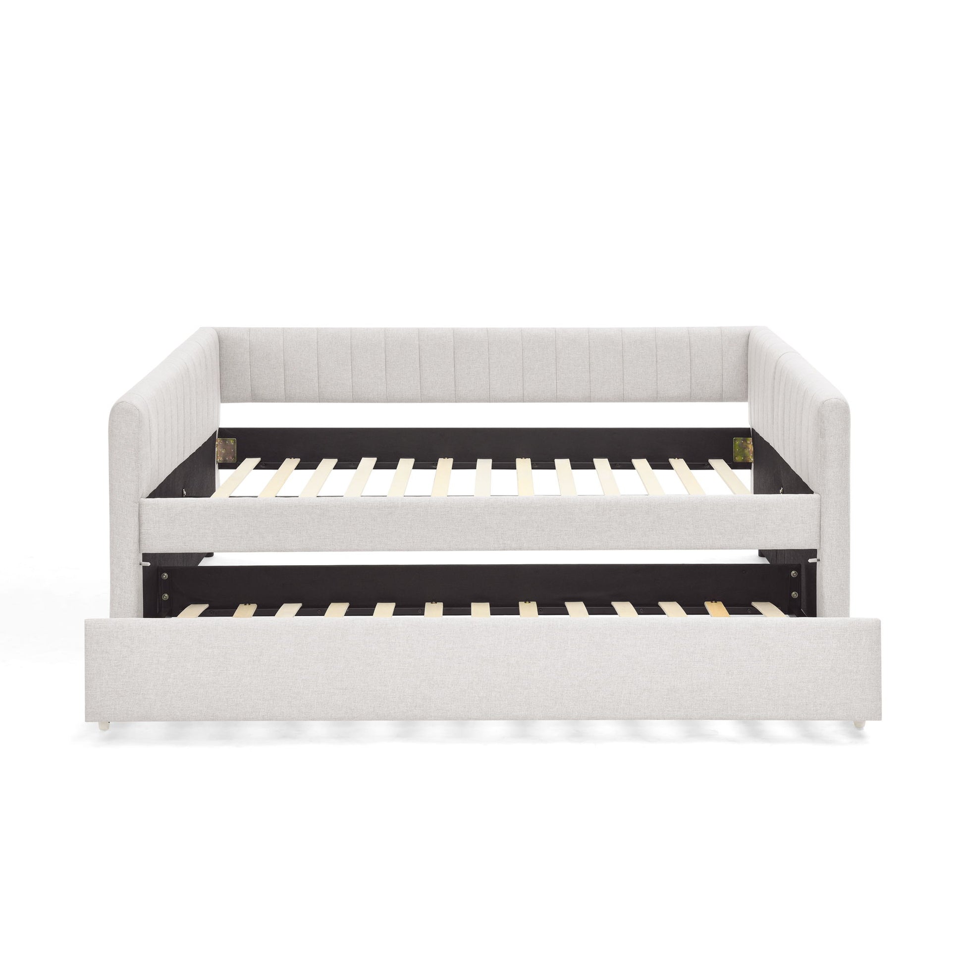 Upholstered Daybed With Trundle With Vertical Stripes - The Sleep Loft - Online Mattress Showroom NYC