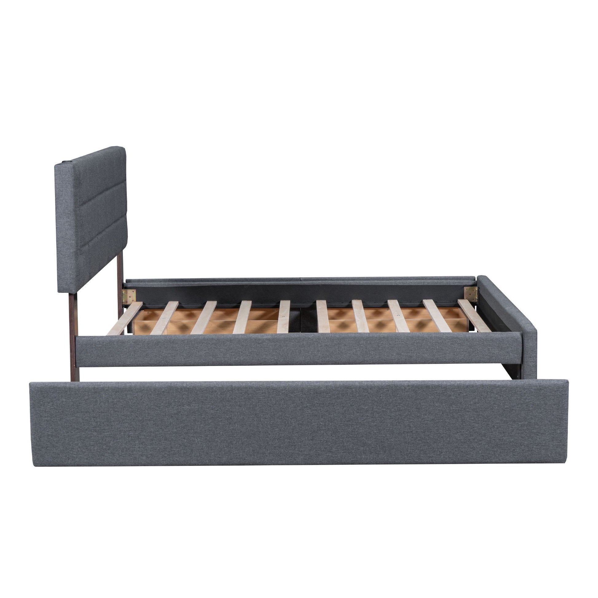 Upholstered Platform Bed With Trundle & Drawers - The Sleep Loft - Online Mattress Showroom NYC