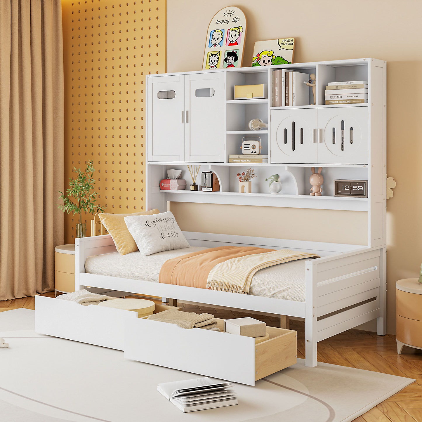 Daybed With All-In-One Cabinet And Shelf - The Sleep Loft - Online Mattress Showroom NYC