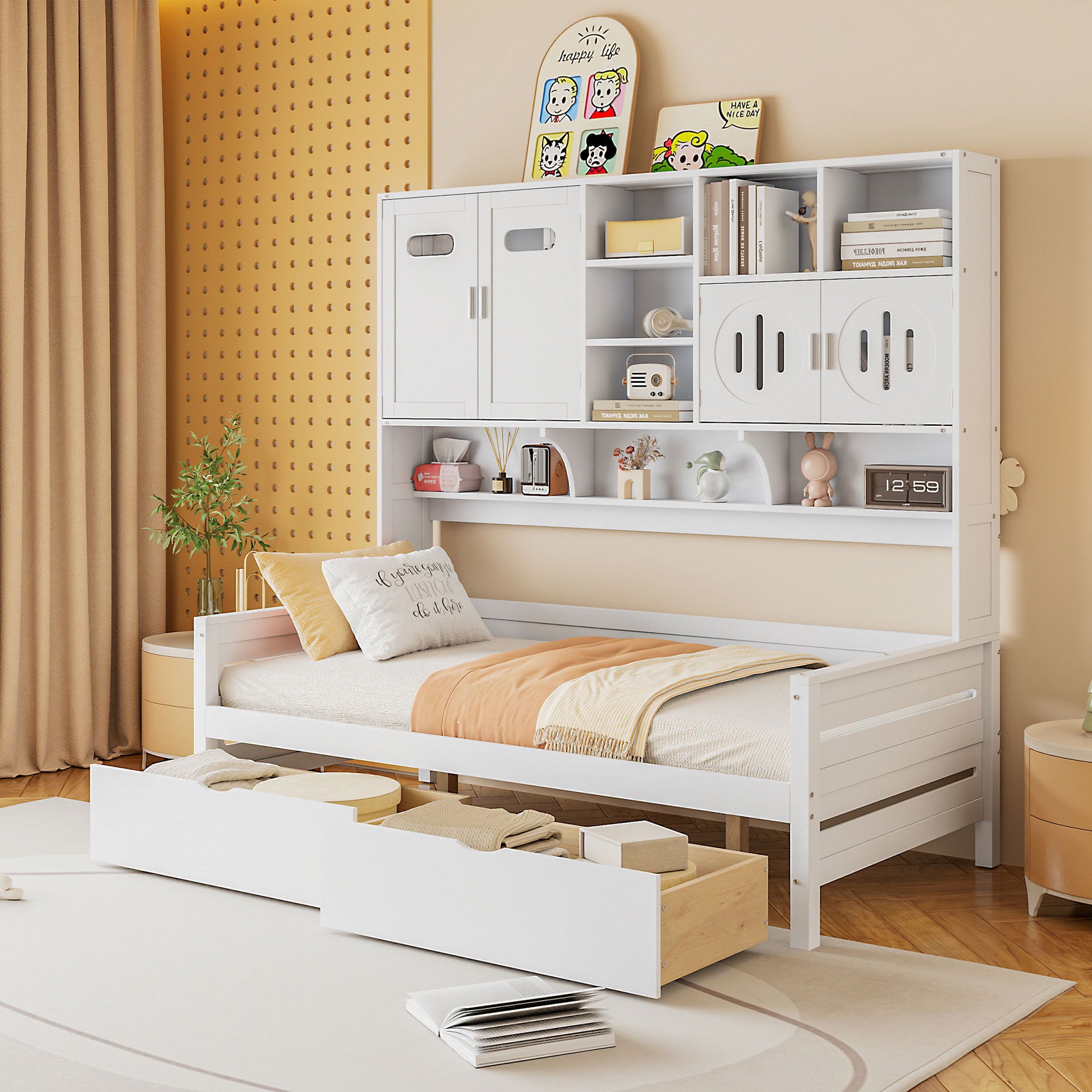 Daybed With All-In-One Cabinet And Shelf - The Sleep Loft - Online Mattress Showroom NYC