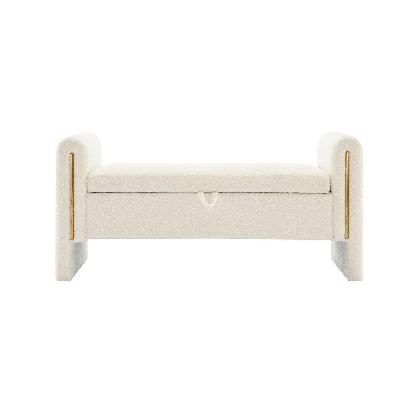 Modern Teddy Upholstered Large Bed End Bench With Arms And Storage - The Sleep Loft - Online Mattress Showroom NYC