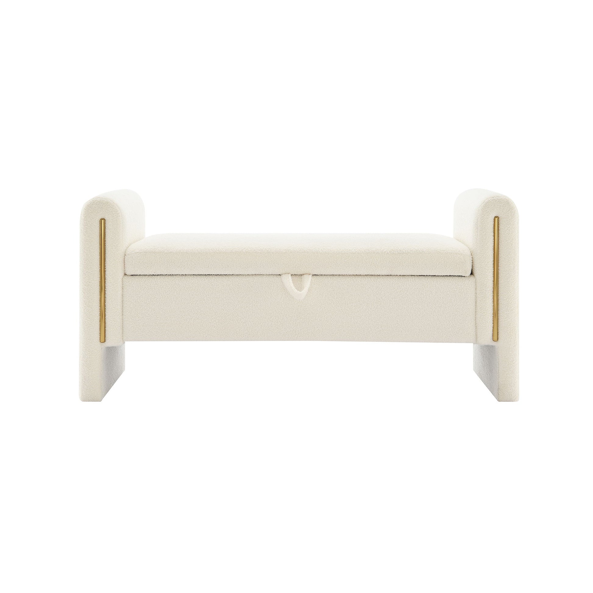 Modern Teddy Upholstered Large Bed End Bench With Arms And Storage - The Sleep Loft - Online Mattress Showroom NYC