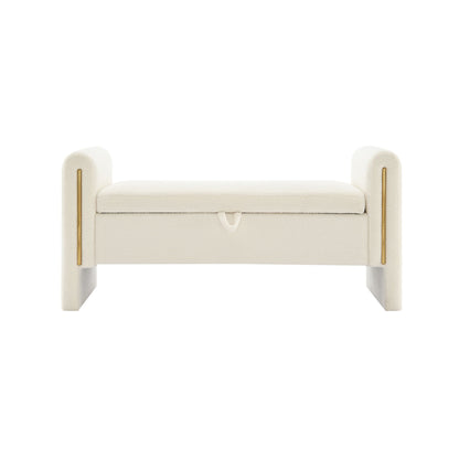 Modern Teddy Upholstered Large Bed End Bench With Arms And Storage - The Sleep Loft - Online Mattress Showroom NYC