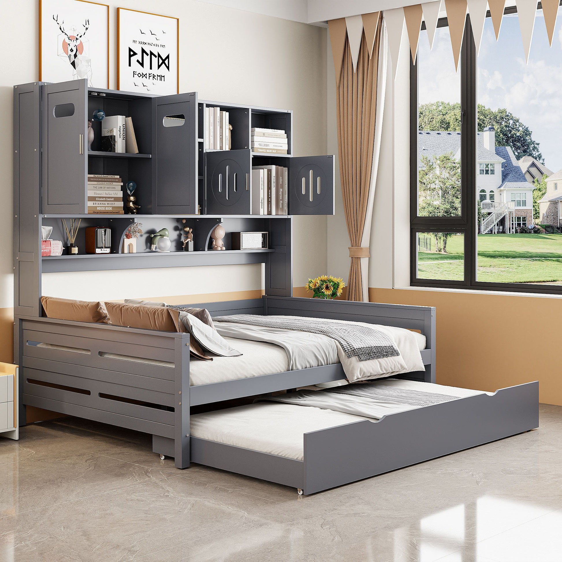 Daybed With All-In-One Cabinet And Shelf - The Sleep Loft - Online Mattress Showroom NYC