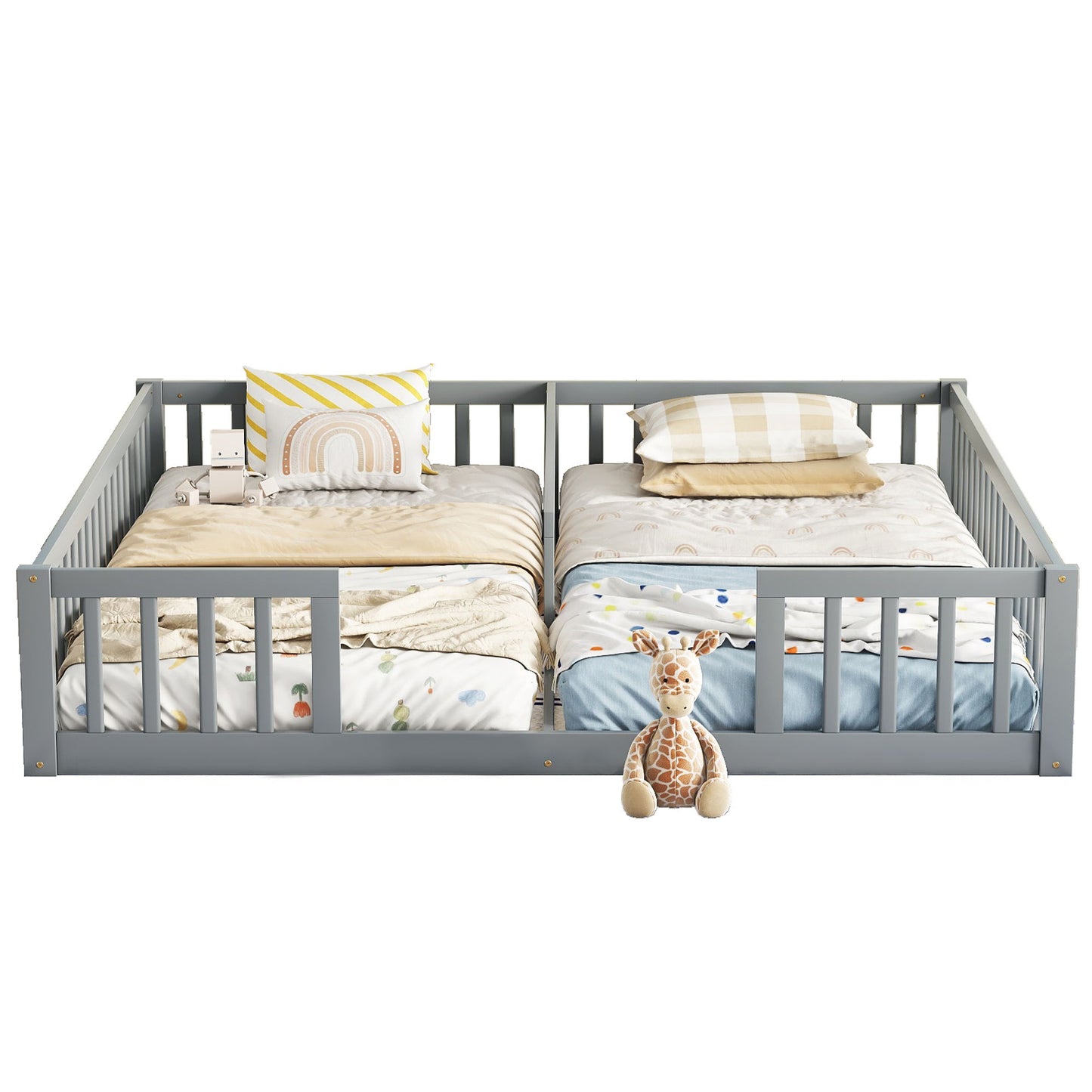 Double Floor Bed With Fence, Guardrails, Without Door - The Sleep Loft - Online Mattress Showroom NYC