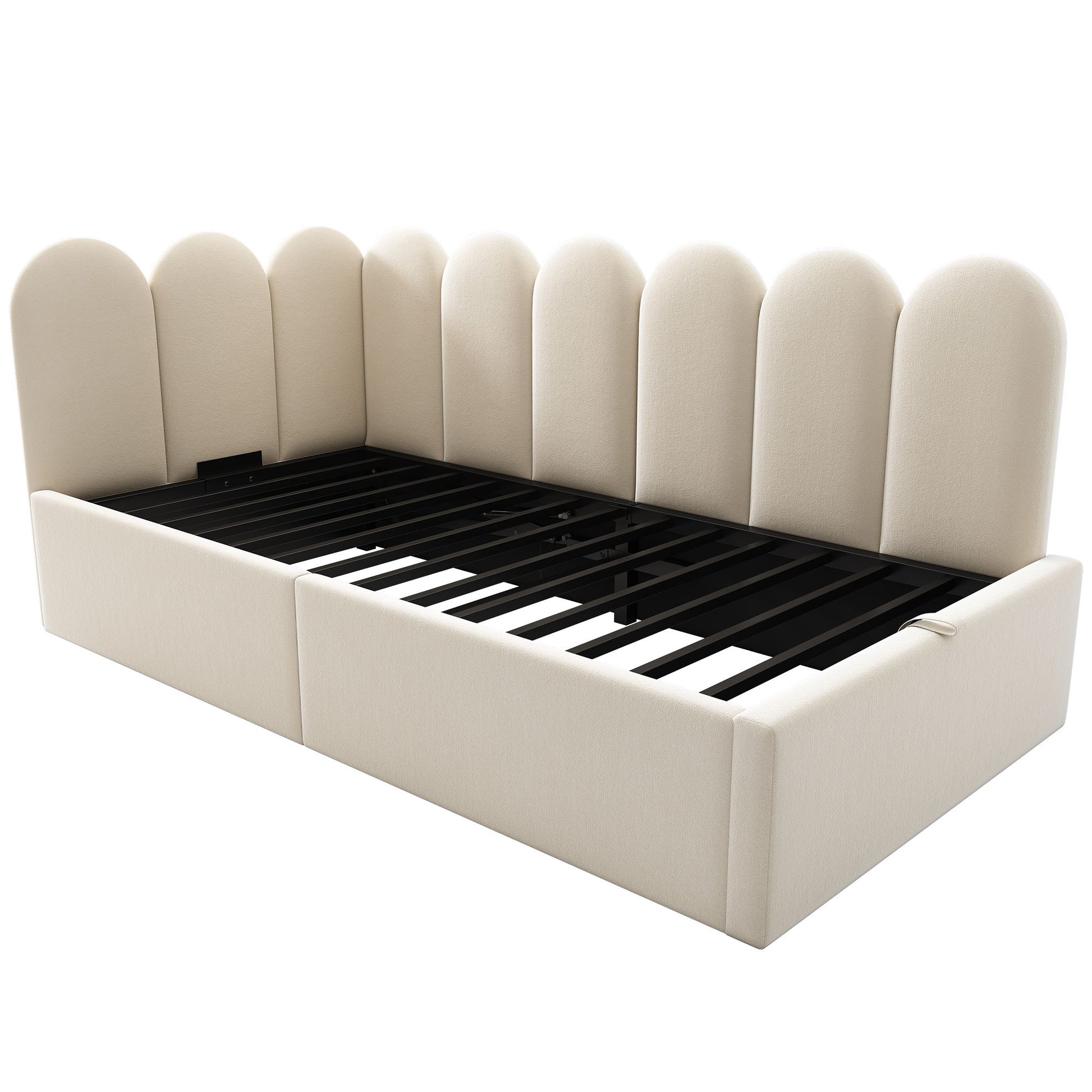 Upholstered Daybed With Metal Slatted Base - The Sleep Loft - Online Mattress Showroom NYC