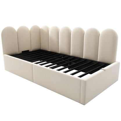 Upholstered Daybed With Metal Slatted Base - The Sleep Loft - Online Mattress Showroom NYC
