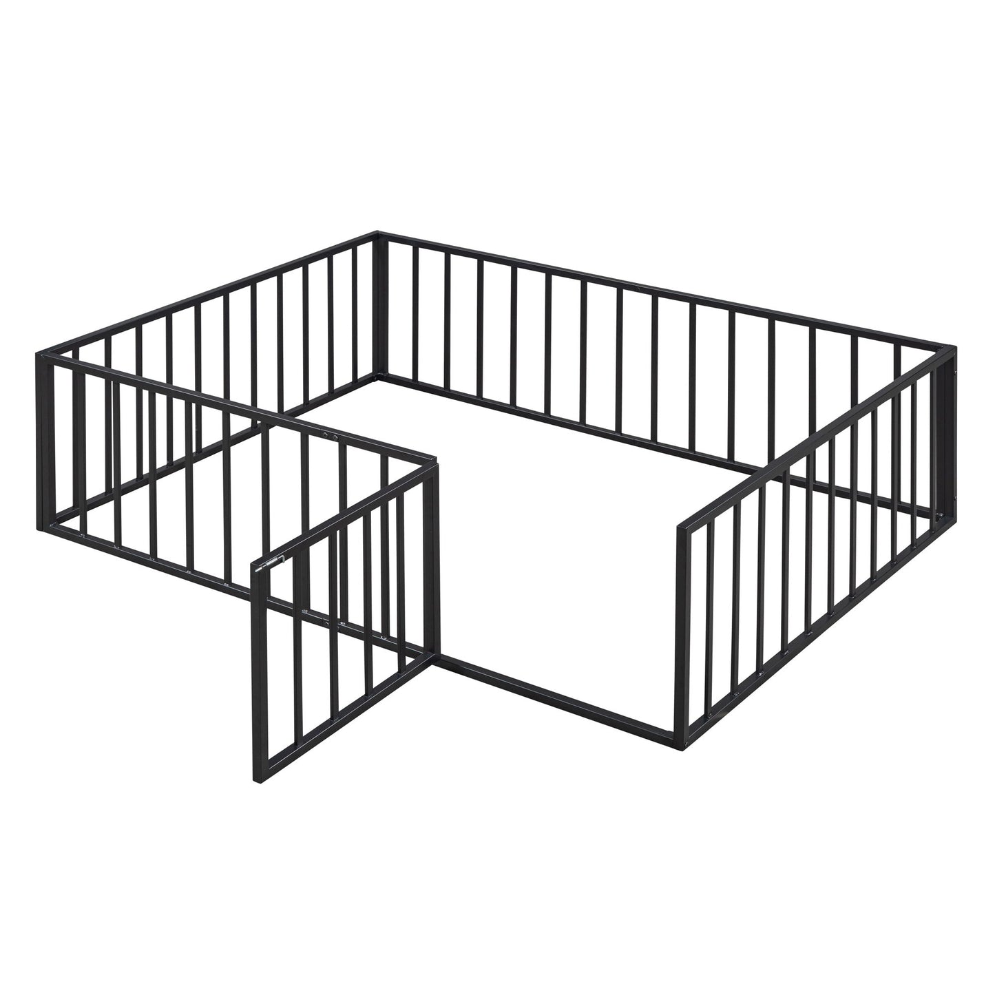 Metal Floor Bed Frame With Fence And Door - The Sleep Loft - Online Mattress Showroom NYC