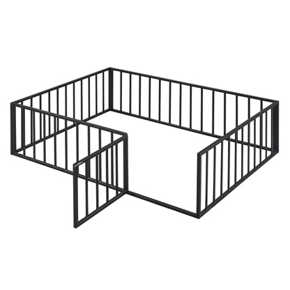 Metal Floor Bed Frame With Fence And Door - The Sleep Loft - Online Mattress Showroom NYC
